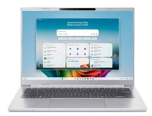 (obrázek pro) Acer Aspire 14 AI (A14-I71M-7679) Ultra 7 355/16GB/512GB SSD/14" WUXGA/Win11 Home/stříbrná NO Adapter